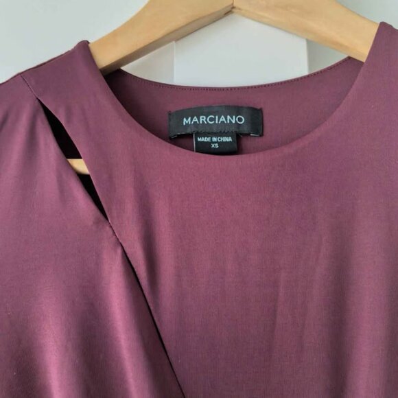Marciano Burgundy Long Sleeve Midi Dress (XS) - Picture 3 of 8